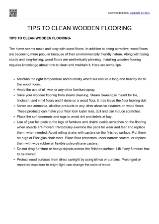 Tips to clean wooden flooring