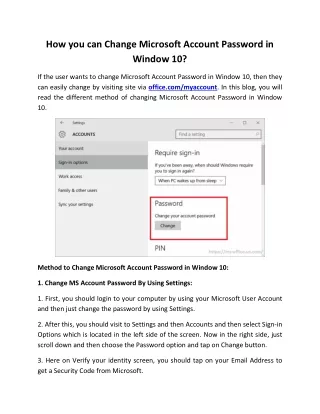 how you can change microsoft account password