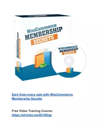 Earn from every sale with WooCommerce Membership Secrets