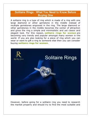 solitaire rings what you need to know before