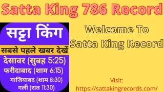 Satta King Desawar Record Chart 2022