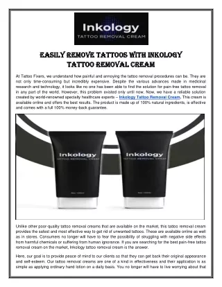 Inkology Tattoo Removal Cream