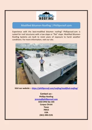 Modified Bitumen Roofing | Phillipsroof.com
