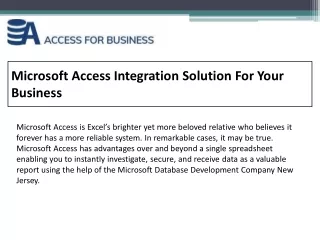 Microsoft Access Integration Solution For Your Business
