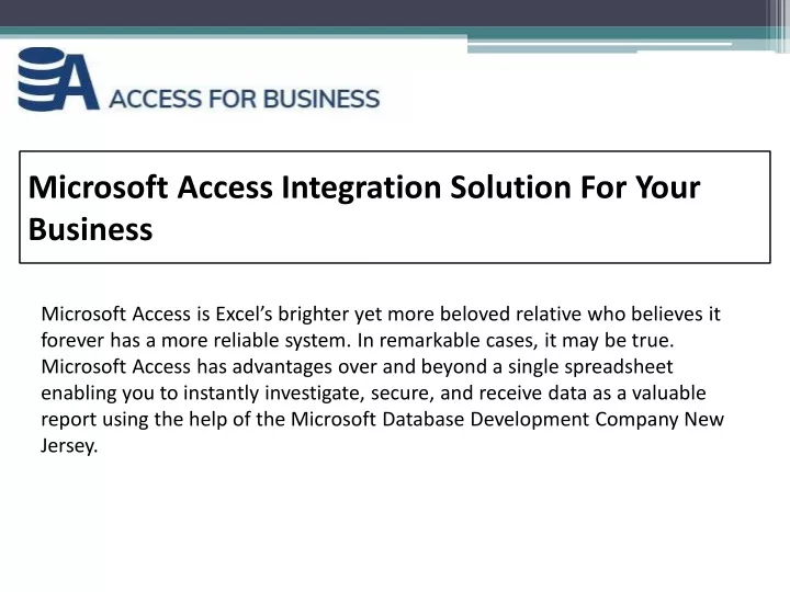 microsoft access integration solution for your