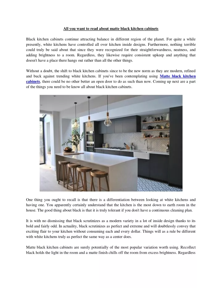 all you want to read about matte black kitchen