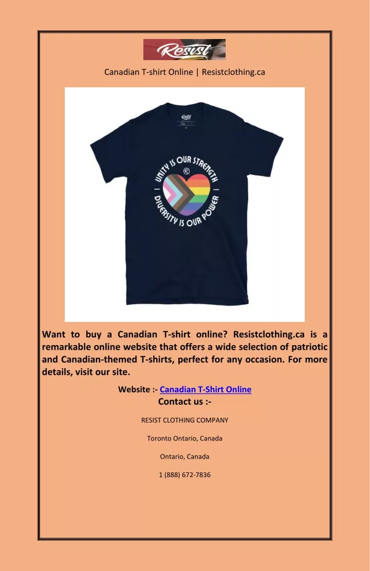 canadian t shirt online resistclothing ca