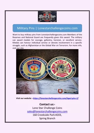 Military Pins | Lonestarchallengecoins.com