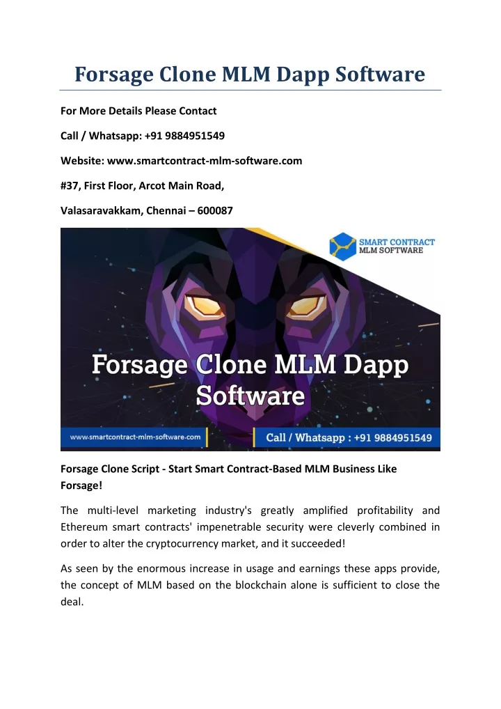 forsage clone mlm dapp software