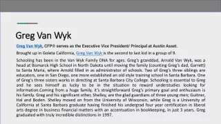 Greg Van Wyk Presentation