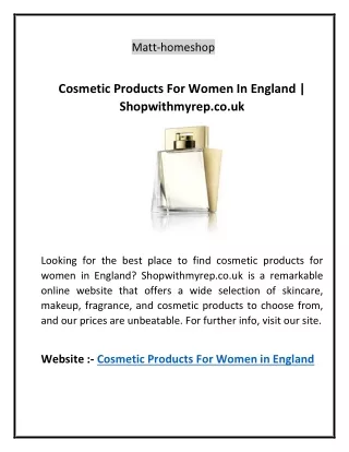 Cosmetic Products For Women In England | Shopwithmyrep.co.uk