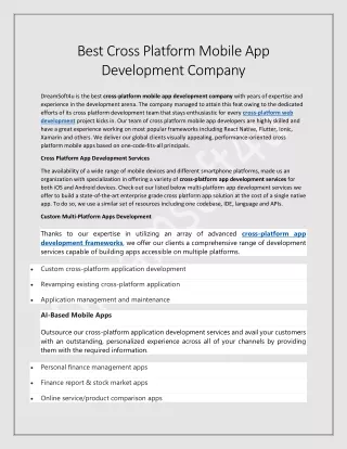 best cross platform mobile app development company