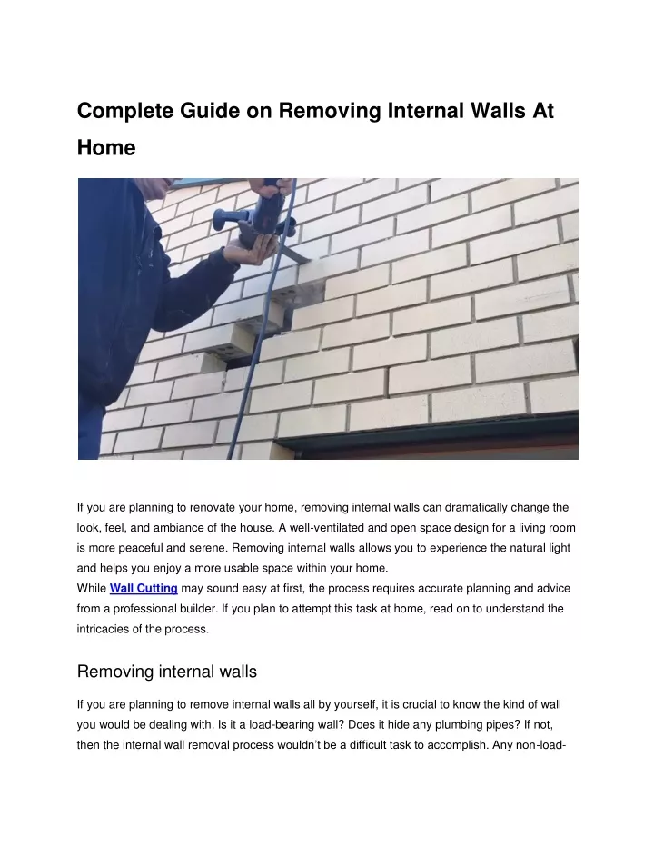 complete guide on removing internal walls at