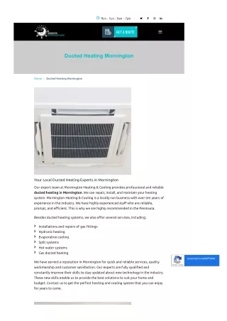 Ducted Heating Mornington