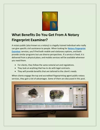 What Benefits Do You Get From A Notary Fingerprint Examiner