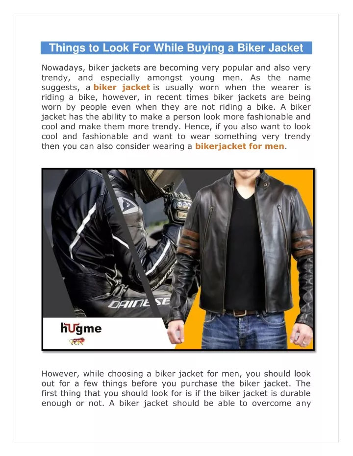 things to look for while buying a biker jacket