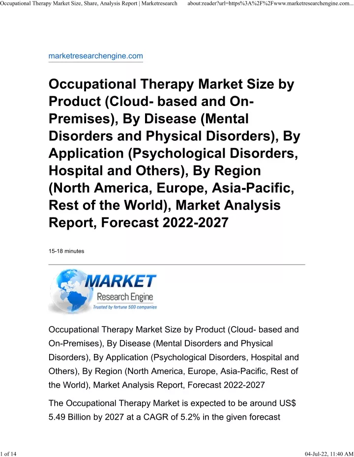 occupational therapy market size share analysis