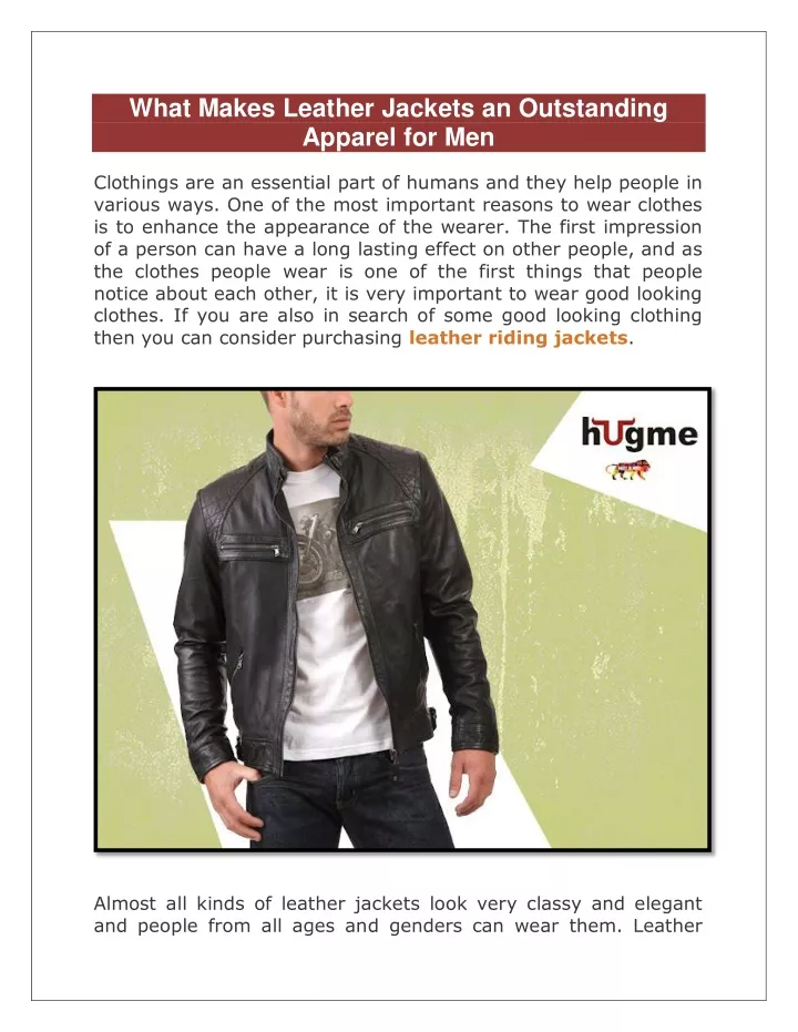 what makes leather jackets an outstanding apparel