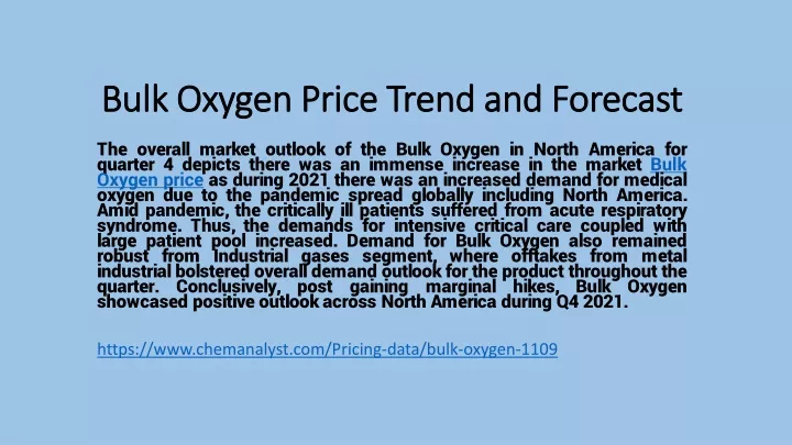 bulk oxygen price trend and forecast