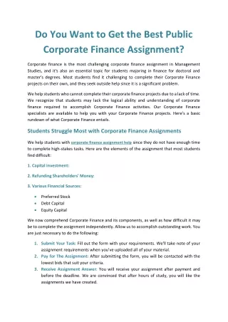 do you want to get the best public corporate
