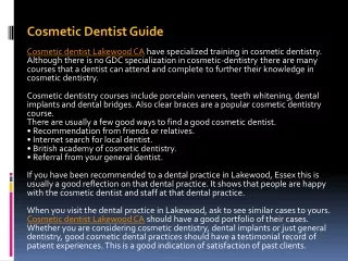Cosmetic Dentist Guide