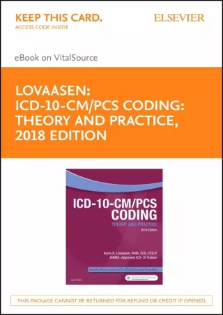 EBOOK ICD 10 CM PCS Coding Theory and Practice 2018 Edition E Book Icd 10