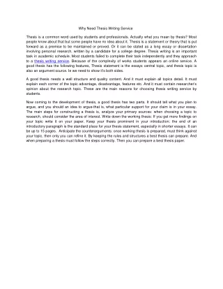 why need thesis writing service