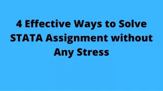 4 effective ways to solve stata assignment