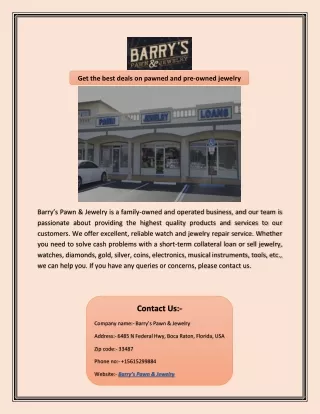 Get the best deals on pawned and pre-owned jewelry