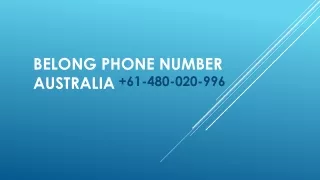 Belong Phone Number Australia