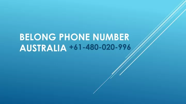 belong phone number australia 61 480 020 996