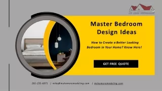 Master Bedroom Remodeling Designing Ideas - Hire Us!
