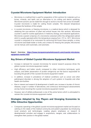 cryostat microtome equipment market introduction