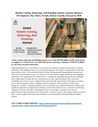 Robotic Cutting, Deburring, And Finishing Market