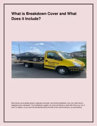 what is breakdown cover and what does it include