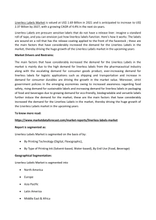 linerless labels market is valued