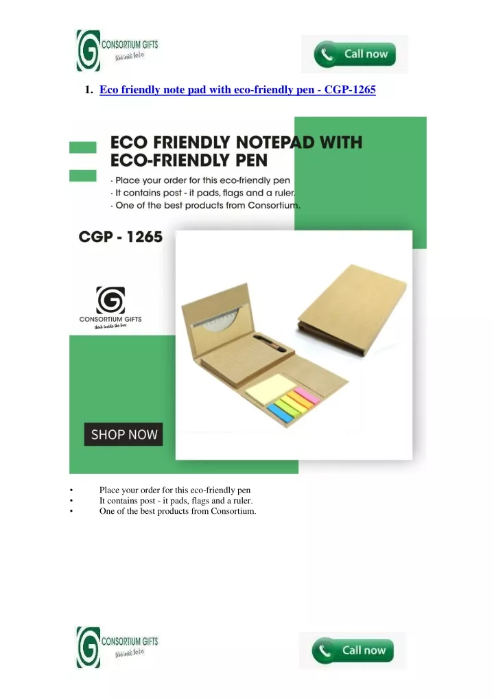 1 eco friendly note pad with eco friendly