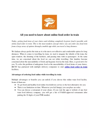 all you need to know about online food order