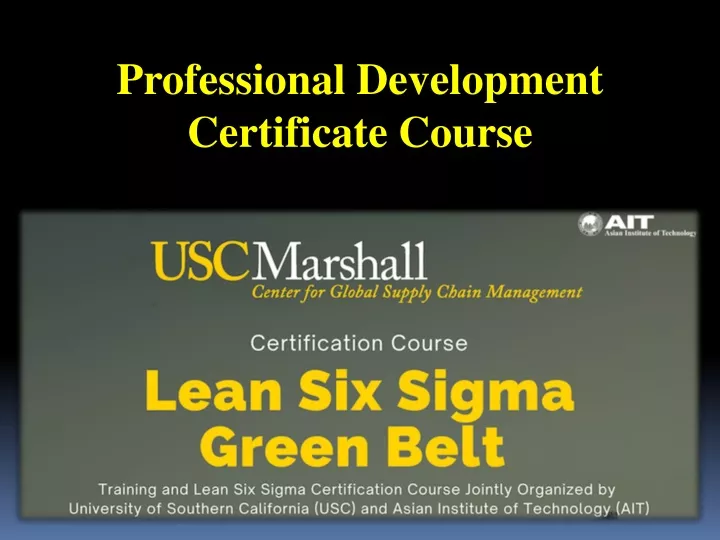 professional development certificate course