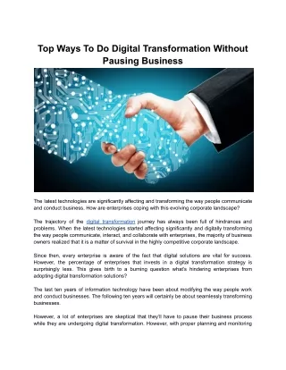 top ways to do digital transformation without