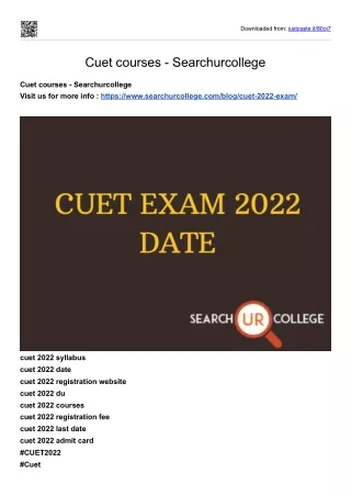 Cuet courses - Searchurcollege