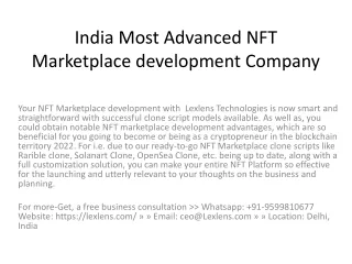 india most advanced nft marketplace development company