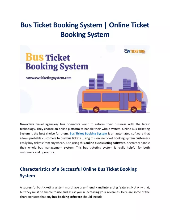 bus ticket booking system online ticket booking