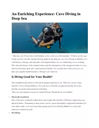 an enriching experience cave diving in deep sea