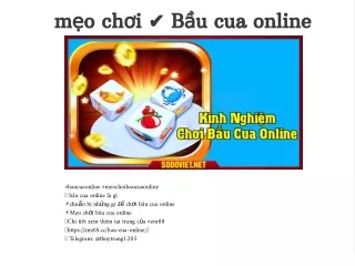 mẹo chơi ✔️ Bầu cua online