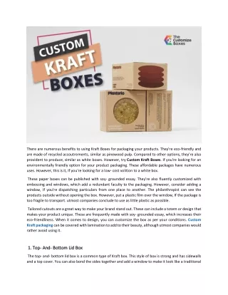 there are numerous benefits to using kraft boxes