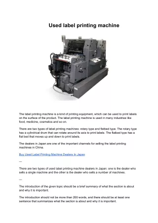 used label printing machine