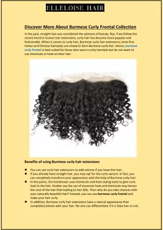 discover more about burmese curly frontal