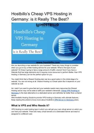hostbillo s cheap vps hosting in germany