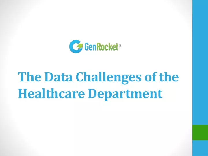 the data challenges of the healthcare department
